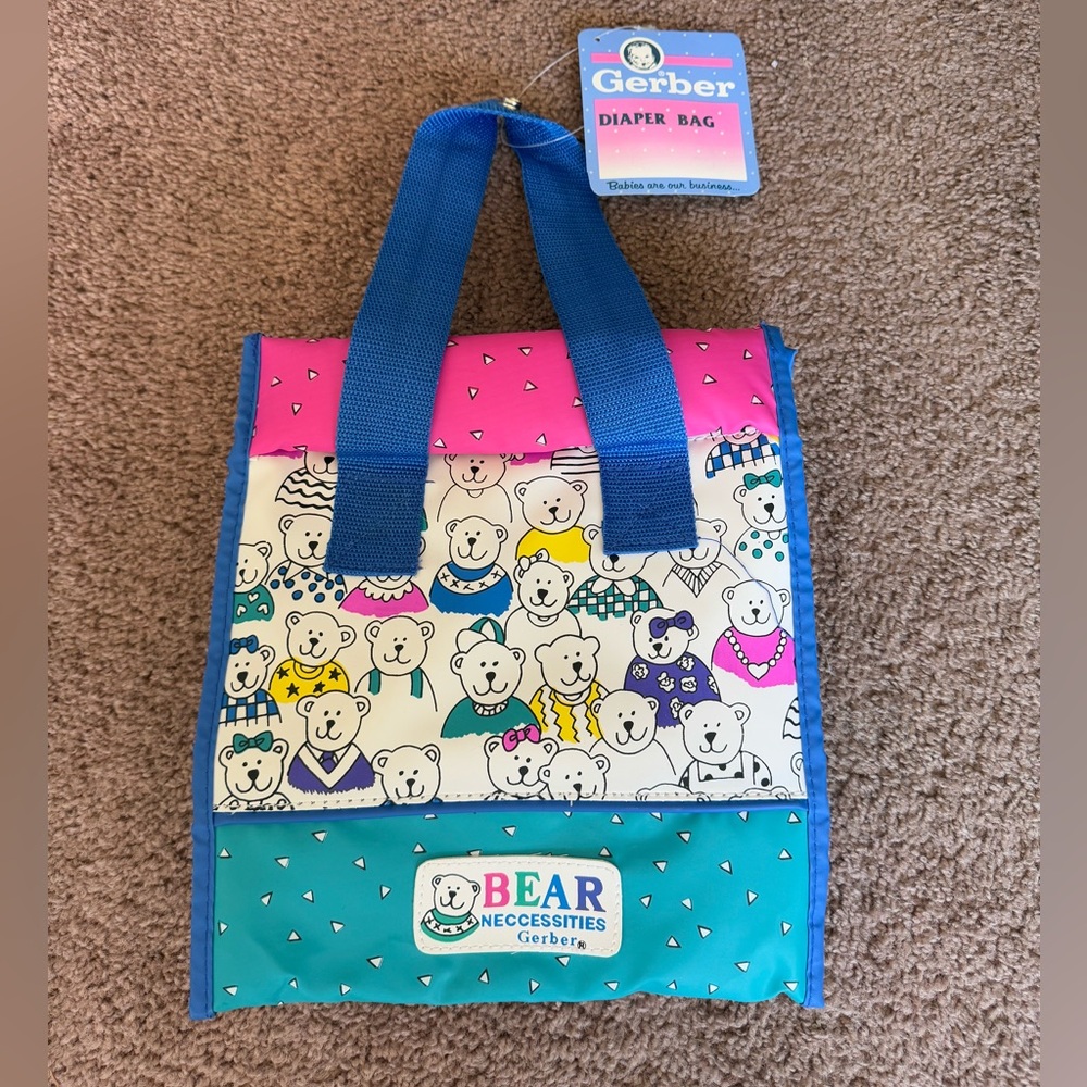 NEW NWT vintage 1992 gerber bear necessities diaper bag bottle holder insulated